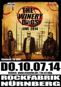 THE WINERY DOGS Flyer Nurnberg 2014