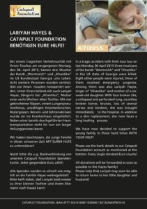 Catapult Promotion Fundation Hilfe April 2015