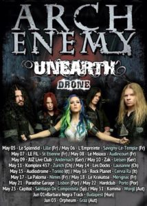 Arch Enemy Unearth Drone Tour 2015