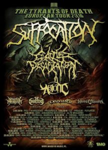 Suffocation - The Tyrants Of Death Europa Tour 2016