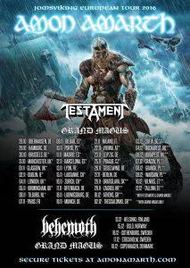 Amon Amarth Behemoth Testament Grand MagusTour Plakat 2016