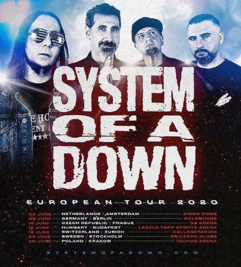 System Of A Down European Tour 2020 am 08.06.2020 auf der Waldbühne
