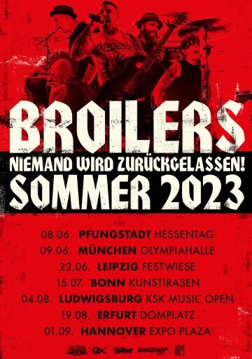 Broilers - Niemand Wird Zurückgelassen Sommer Tour 2023