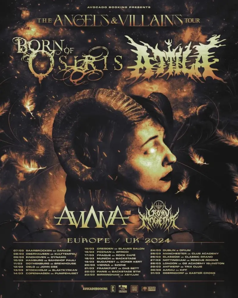 Time For Metal Verlosung: einmal zwei Tickets für das Born Of Osiris & Attila Konzert am 21.03.2024 im Das Bett in Frankfurt
