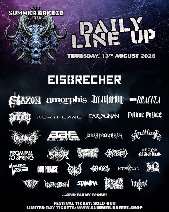 Summer Breeze 2026, Donnerstag