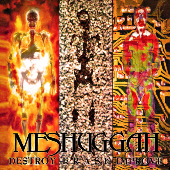 Meshuggah Album Cover zum 30. Jubiläum, digitaler und mechanischer Stil.