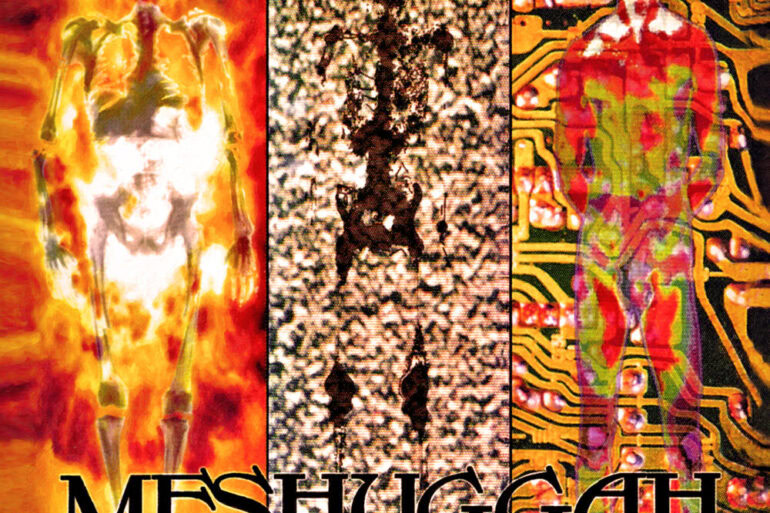 Meshuggah Album Cover zum 30. Jubiläum, digitaler und mechanischer Stil.