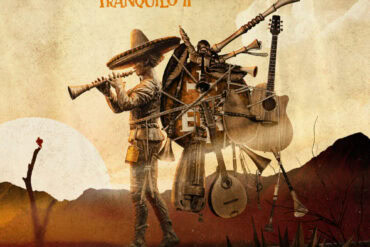 In Extremo Album Cover mit Musiker mit Gitarre und Instrumenten.