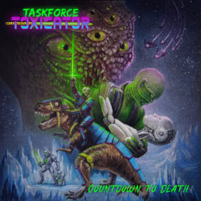 Futuristisches Sci-Fi-Bild mit Kampf gegen Monster und Aliens.