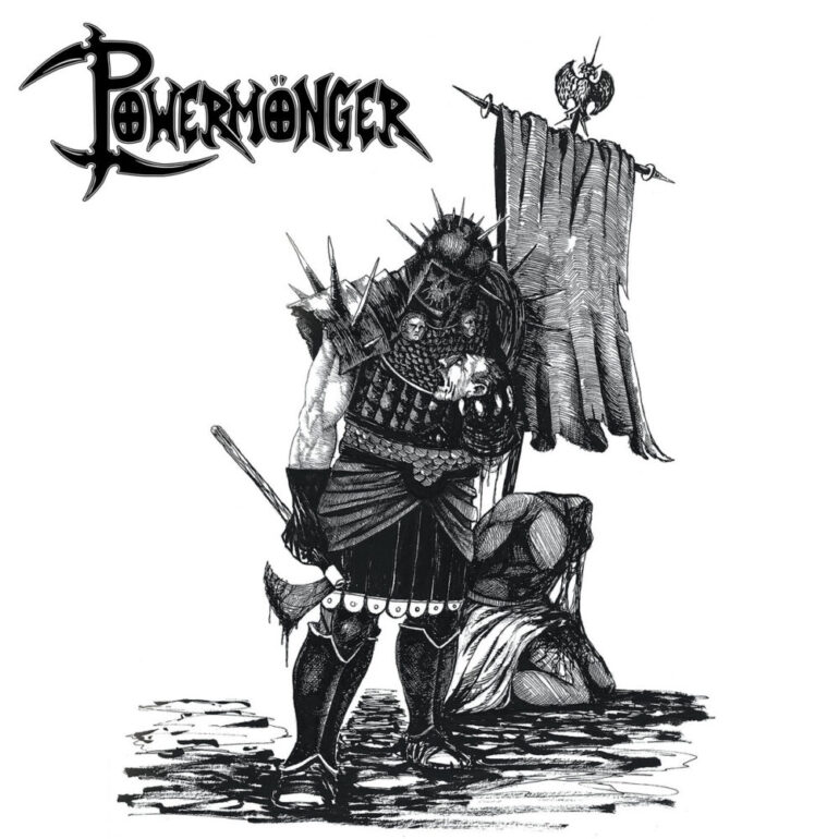 Schwarzer Krieger mit Schwert und Rüstung im Metal-Design.